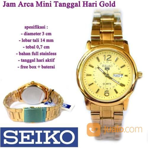 Jam Tangan SEKO Arca Mini Tanggal Hari Gold