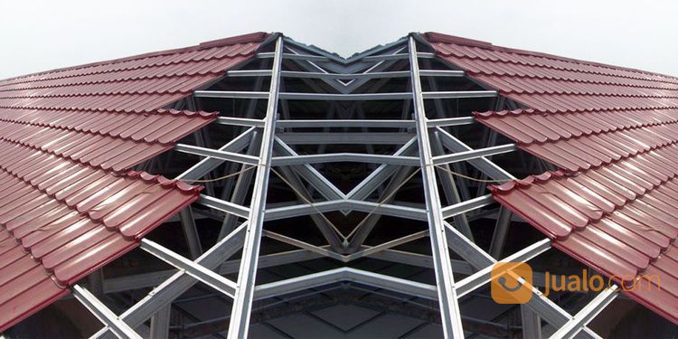 Pemasangan Rangka Atap Baja Ringan, Penutup Atap Galvalum, Genteng Metal Pasir, Murah