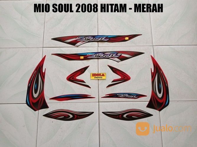 Striping Mio Soul 2008 Hitam - Merah