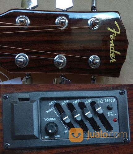 Gitar Fender Jumbo Akustik Elektrik Natural Not Gibson Ibanez Jackson