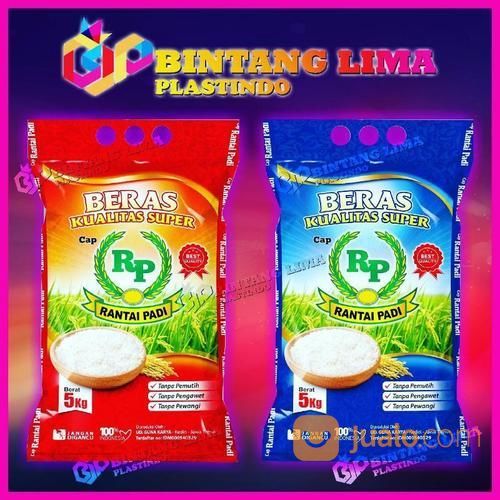 KEMASAN ZAK KARUNG PLASTIK LAMINASI BERAS 5KG