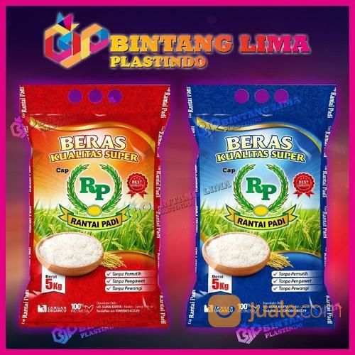 KEMASAN ZAK KARUNG PLASTIK LAMINASI BERAS 5KG