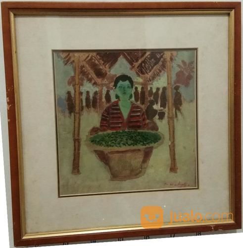 Lukisan Karya Seni - Arca Kepala Gajah Mada Dengan Anaknya Ayam