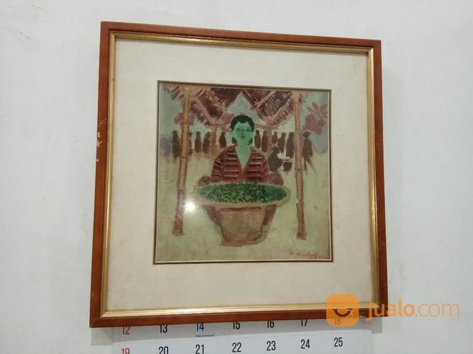 Lukisan Karya Seni - Arca Kepala Gajah Mada Dengan Anaknya Ayam