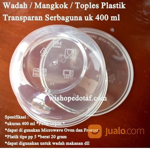 Mangkok Plastik Transparan Serbaguna Uk 400 Ml