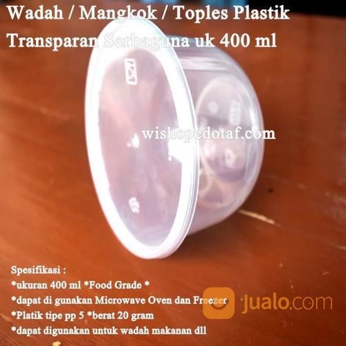 Mangkok Plastik Transparan Serbaguna Uk 400 Ml