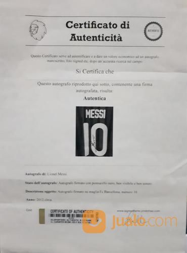 Jersey Barcelona Lionel Messi Nomor 10 Tanda Tangan Messi Bersertifikat MSS001