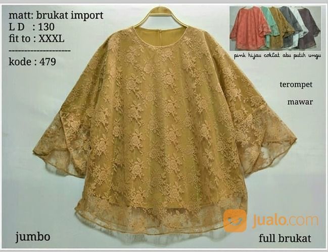 Blouse Brukat Jumbo 3XL Atasan Wanita Big Baju Brokat Bigsize