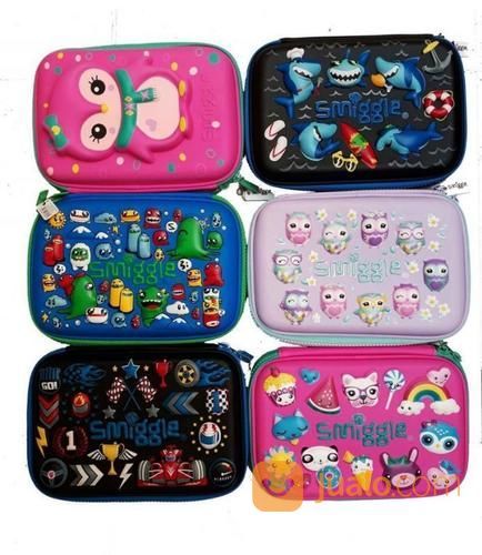 Smiggle Kotak Pensil Anak Timbul Karakter Pencil Case Organizer Hard Top Twin Smiggle Serbaguna