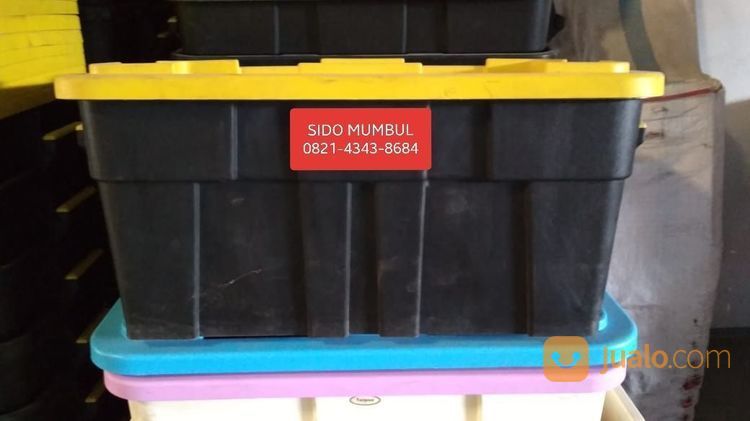 Heavy Duty Container Box Roda Industri Plastik Super Kuat