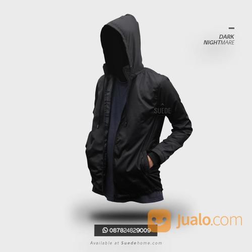 Jaket Casual Pria Jaket Parasut Hitam Minimalis