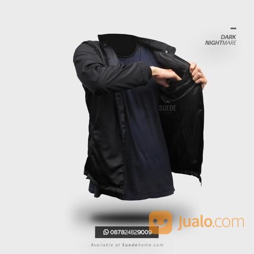 Jaket Casual Pria Jaket Parasut Hitam Minimalis