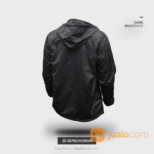 Jaket Casual Pria Jaket Parasut Hitam Minimalis