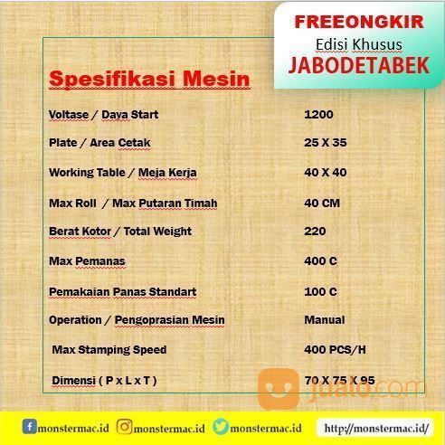 Mesin HotPrint, Mesin Press, Mesin Emboss Ukuran Plat 25x35