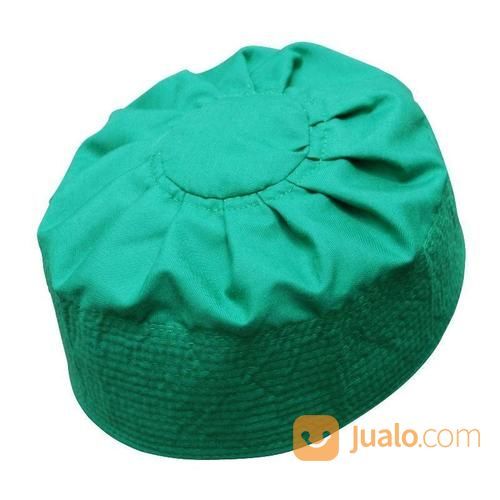 Peci Kopiah Warna Hijau Model Habib AA Tinggi 9cm Berkualitas Merek TheKufi Jahitan Rapih Dua Lapis