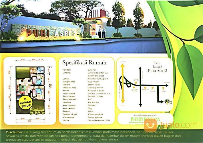 Perumahan Murah KPR Subsidi Lokasi Strategis Dekat Cibubur Jakarta Timur PURI ASRI 2 Cileungsi