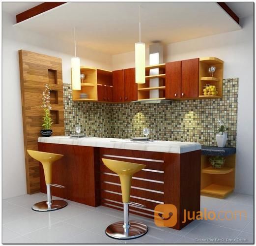 Desain Interior Kitchen Set Mini Bar HPL Minimalis Murah Bergaransi Di Bali
