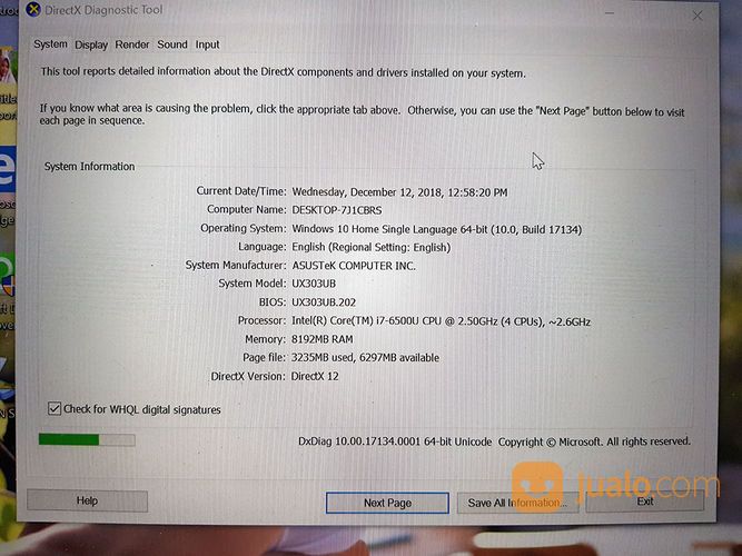 Laptop Asus Zenbook UX303UB Intel Core I7