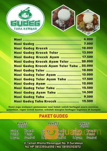 PESAN NASI GUDEG DI SURABAYA