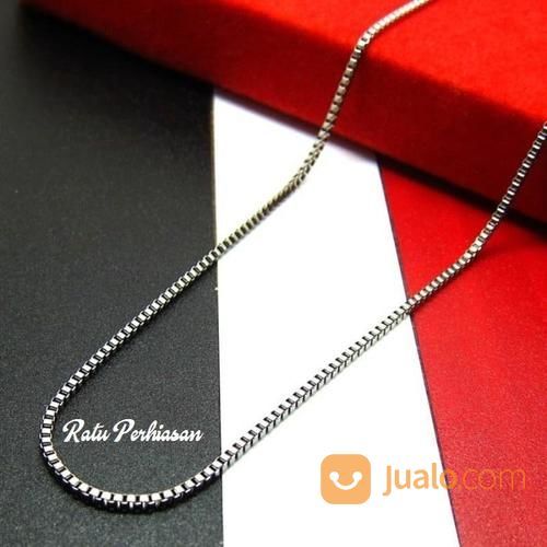 Kalung Titanium Pria Wanita Italy Silver