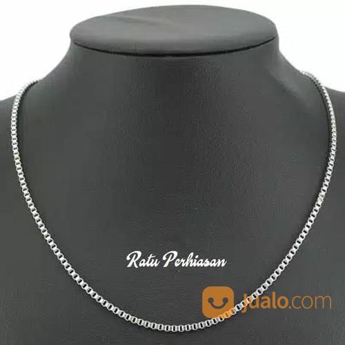 Kalung Titanium Pria Wanita Italy Silver