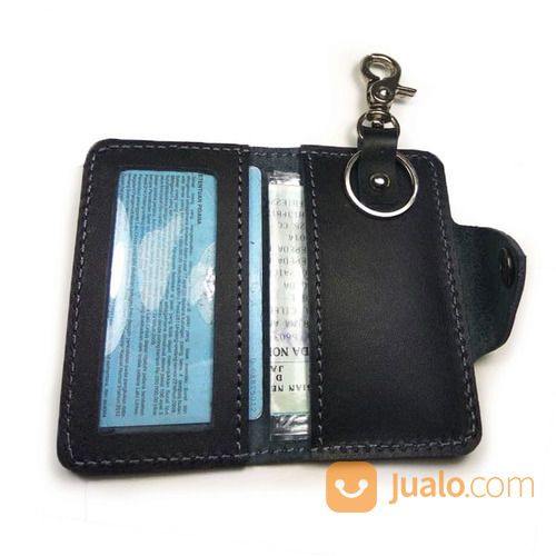 Dompet STNK Dan SIM Kulit Asli Model Lipat Dua Warna Hitam