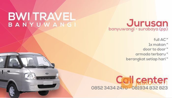 Travel Banyuwangi - Surabaya Malang Denpasar Bali (PP)