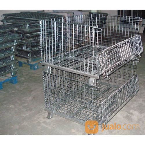 Pallet Mesh Besi Lipat- Pallet Mesh Box - Keranjang Besi Lipat Stocky Murah Nicktainer