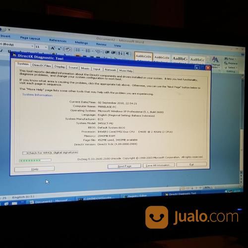 PC Core 2 Duo Desktop Computer (Komputer) + Monitor