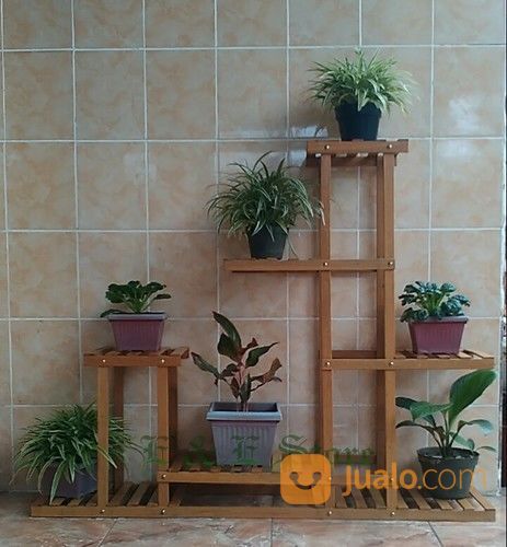 Rak Bunga Kayu Cantik - Rak Kayu Modern - Rak Kayu Minimalis