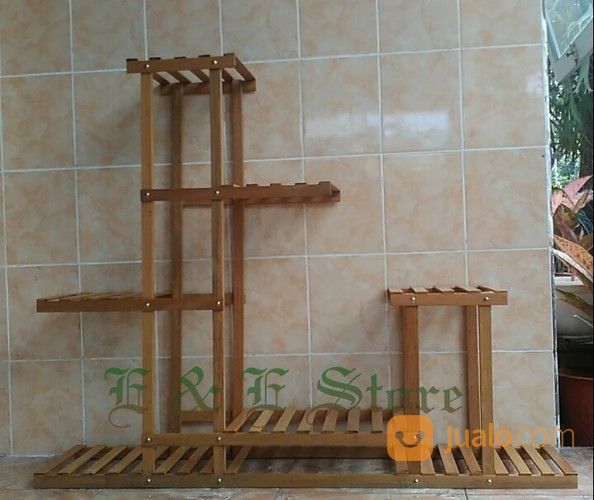 Rak Bunga Kayu Cantik - Rak Kayu Modern - Rak Kayu Minimalis