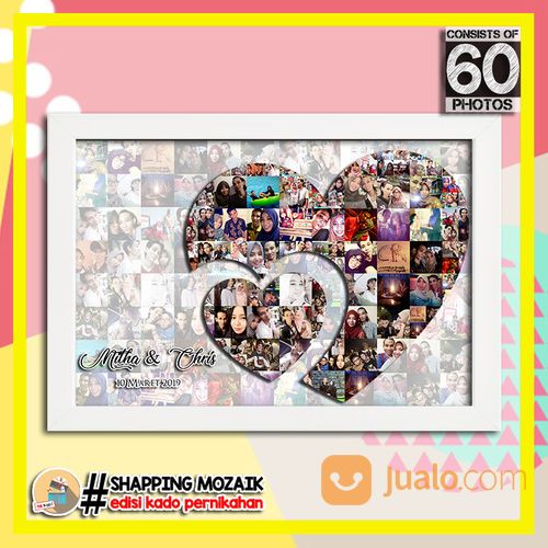 KADO HADIAH SOUVENIR ANNIVERSARY PERNIKAHAN UNIK MOZAIK FOTO