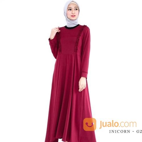 1N1corn - Baju Gamis Wanita Terbaru / Long Dress Muslim / Dress Wanita Terbaru 2019 / Baju Hari-Hari