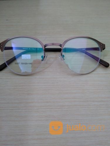 Frame Kacamata Korea Bulat Bawahnya Model Gantung Cocok Buat Pria Dan Wanita