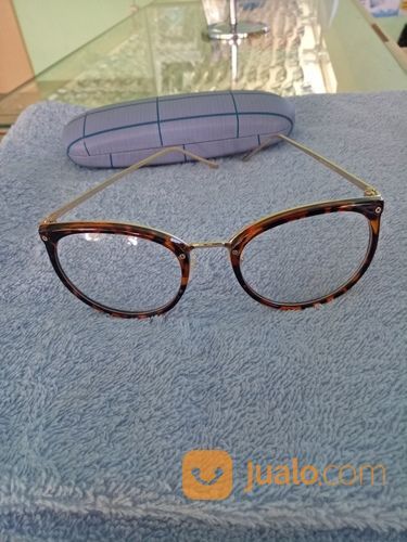 Frame Kacamata Bulat Besi Warna Coklat