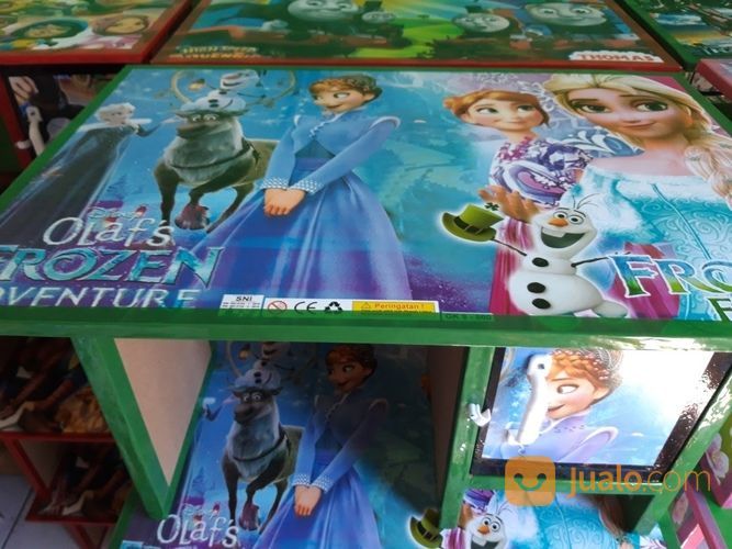 Meja Belajar Tulis Anak Motif Kartun, Ada Laci Slorokan & Tempat Buku