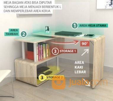 Satu Set Meja Kerja Dan Kursi (3 Bulan Pemakaian)