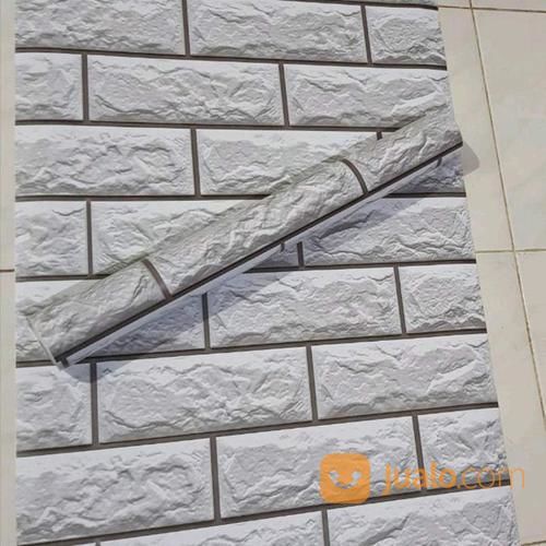 Wallpaper Stiker Dinding Motif Bata 3D 45cm X 10m / Sticker Dinding Bricks 3D