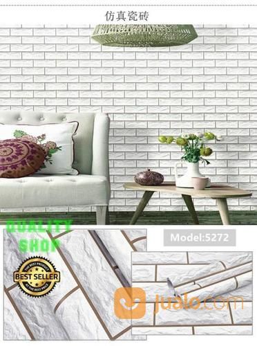 Wallpaper Stiker Dinding Motif Bata 3D 45cm X 10m / Sticker Dinding Bricks 3D