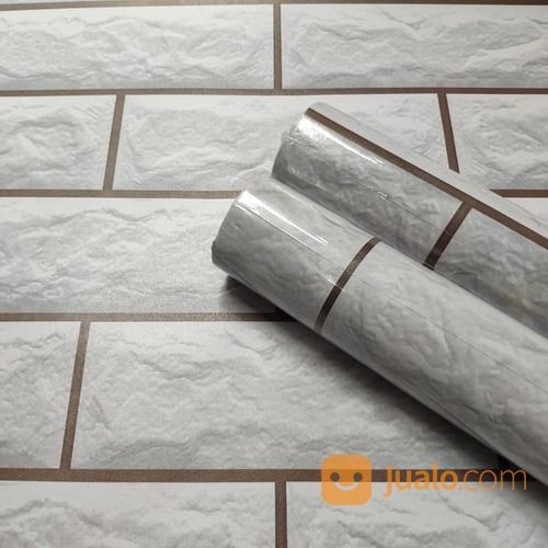 Wallpaper Stiker Dinding Motif Bata 3D 45cm X 10m / Sticker Dinding Bricks 3D