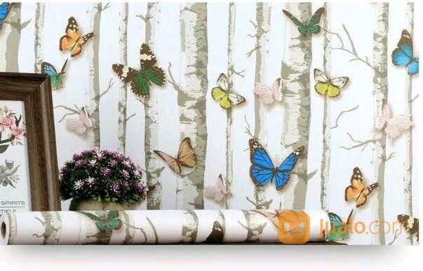 Wallpaper Stiker Dinding Motif Kupu-Kupu / Wallpaper Dtiker Dinding Karakter