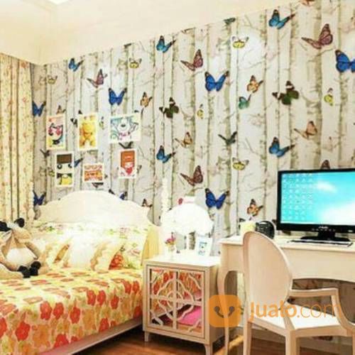 Wallpaper Stiker Dinding Motif Kupu-Kupu / Wallpaper Dtiker Dinding Karakter