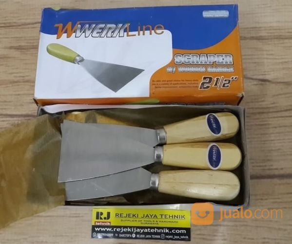 Kapi Tukang Scraper Gagang Kayu Werkline 2,5"