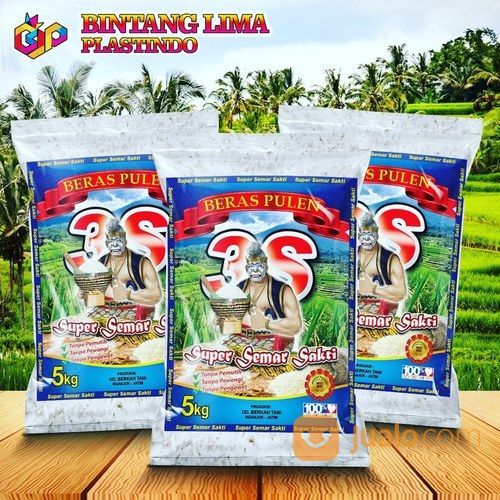 KEMASAN PLASTIK BERAS FULL COLOR PRINTING 5KG KEDIRI NGANJUK BLITAR TULUNGAGUNG