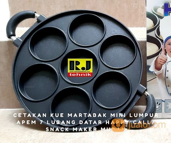 Cetakan Kue Martabak Mini Lumpur Apem 7 Lubang Datar Happy Call/Snack Maker Murah