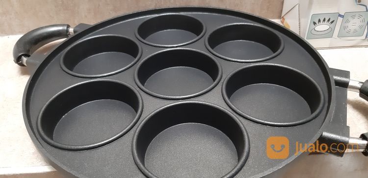 Cetakan Kue Martabak Mini Lumpur Apem 7 Lubang Datar Happy Call/Snack Maker Murah