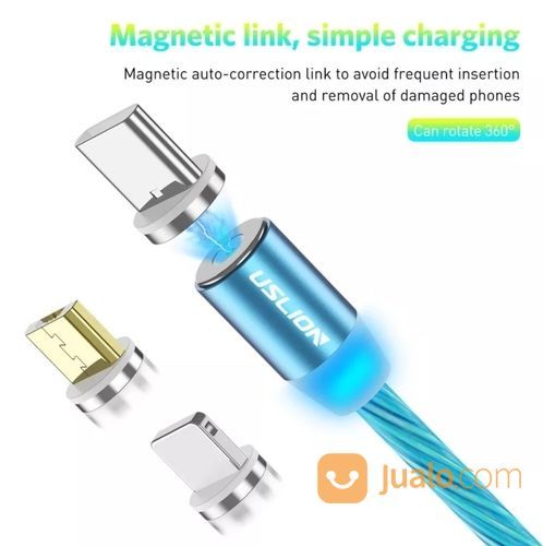 Kabel Charger Hp Ponsel Magnet LED Merk Uslion
