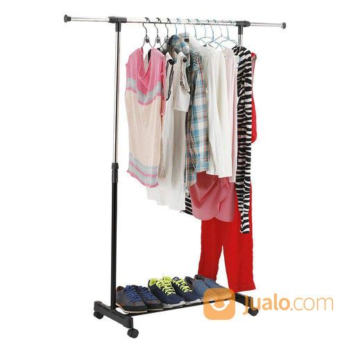 COD MAKASSAR | Hanger Standing Single Pole Plus | Gantungan Jemuran Baju