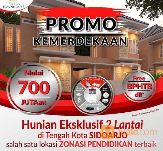 Rivera Townhouse, Rumah 2 Lantai One Gate System Ditengah Kota Sidoarjo