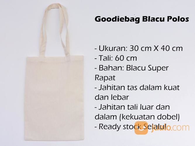 Tas Tote Bag Blacu Polos (Totebag / Goodie Bag) Belanja Wanita